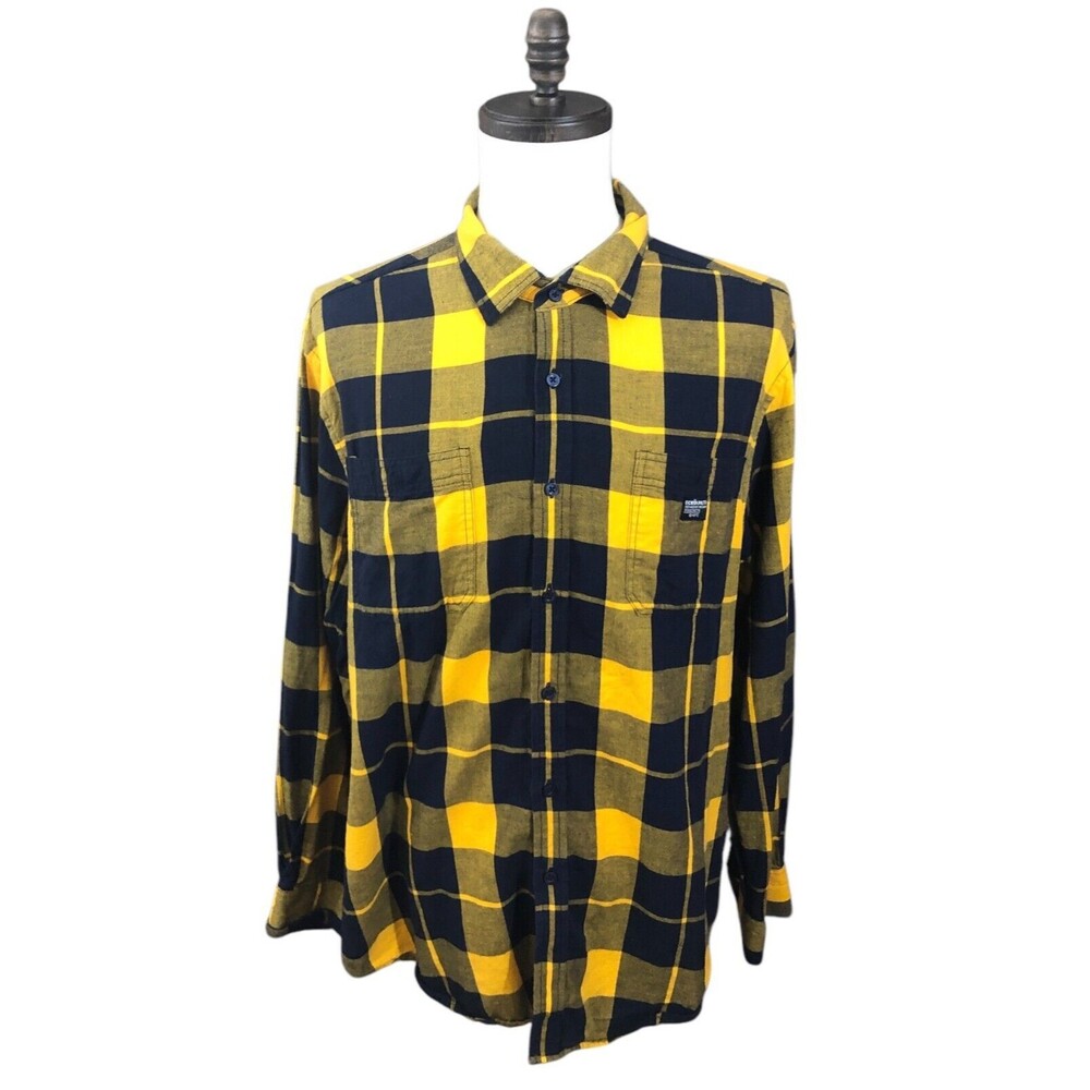 Ecko United Button Down Shirt Mens Yellow And Blue XL